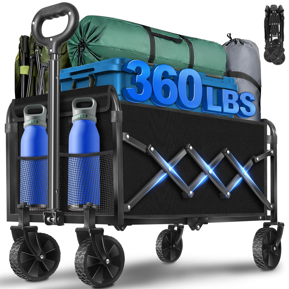 Exovyn front view of wagon showing sturdy frame and capacity benefit