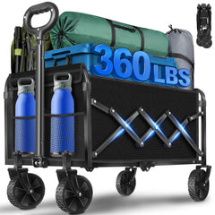 Exovyn front view of wagon showing sturdy frame and capacity benefit