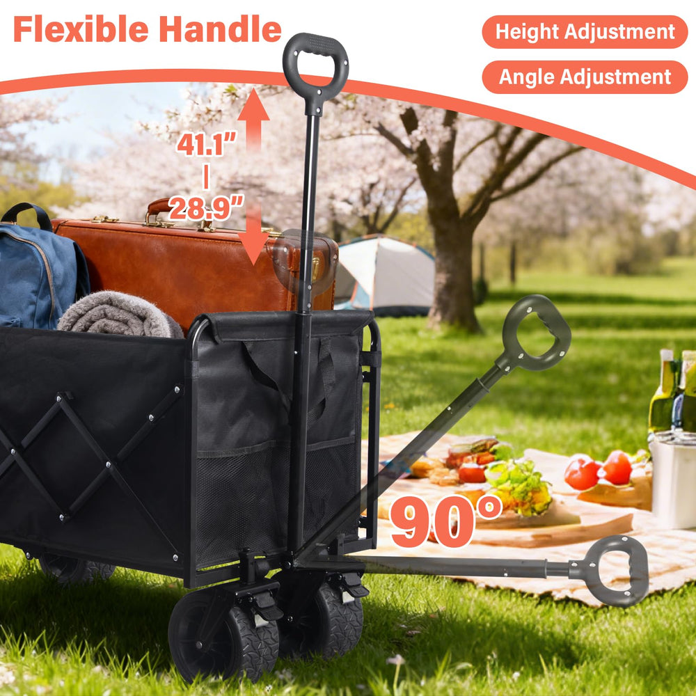 Exovyn wagon carrying garden tools highlighting outdoor utility benefit