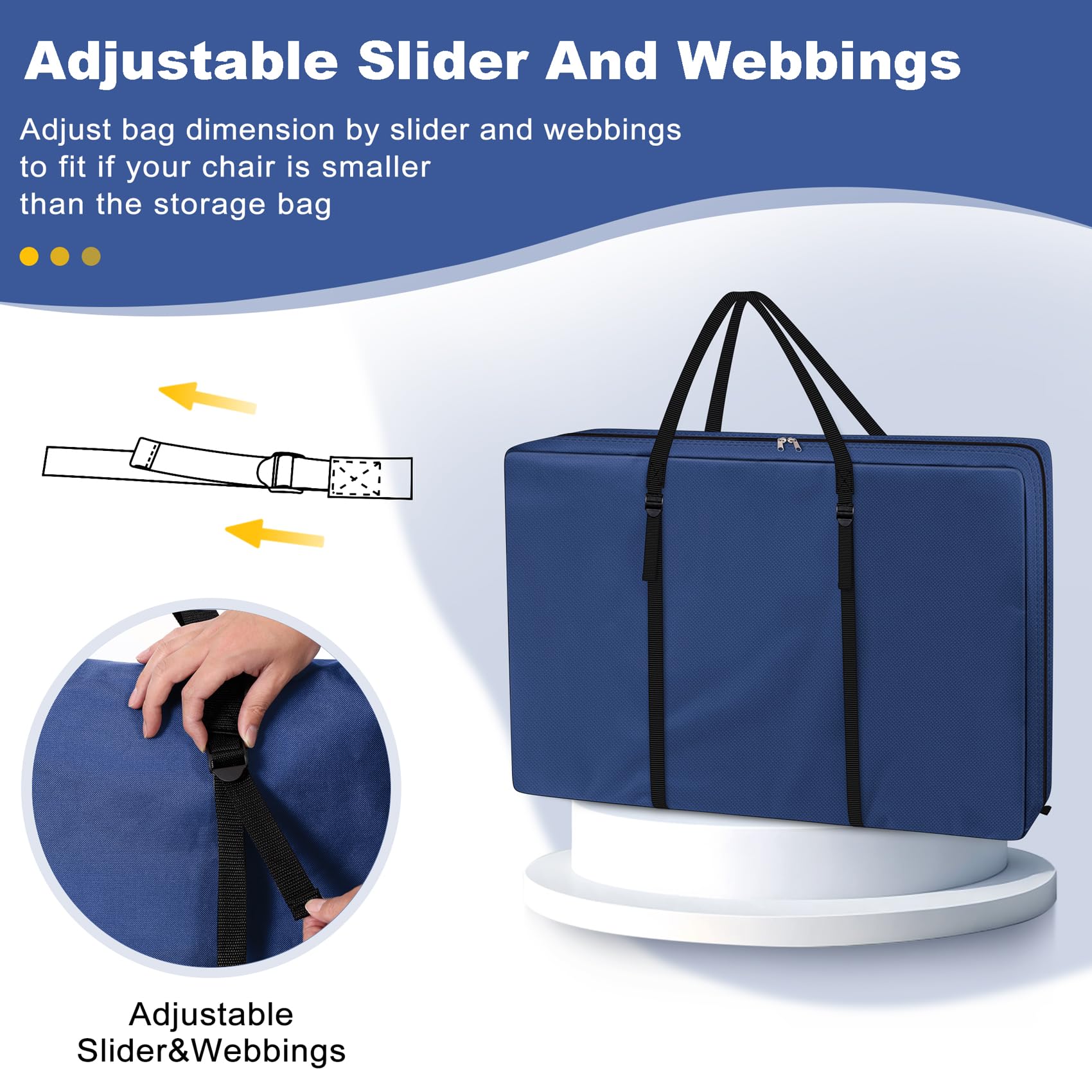 Explore Land side profile with folding lounge chair inside to show fit and protective coverage
