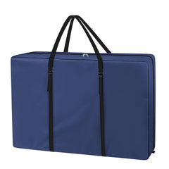 Explore Land front view of blue chair storage bag showing full-length protection and easy transport