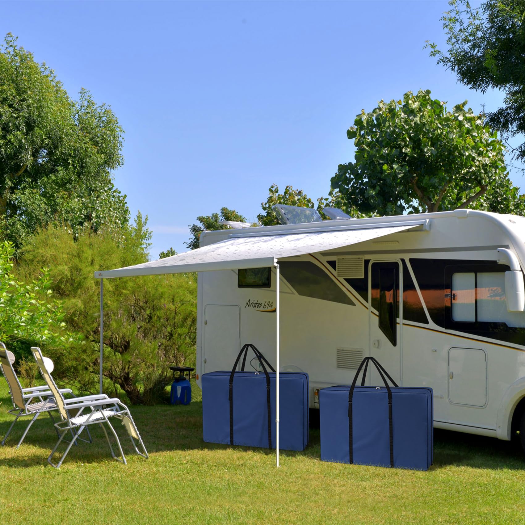 Explore Land bag in use at a campground showing protection during outdoor transport