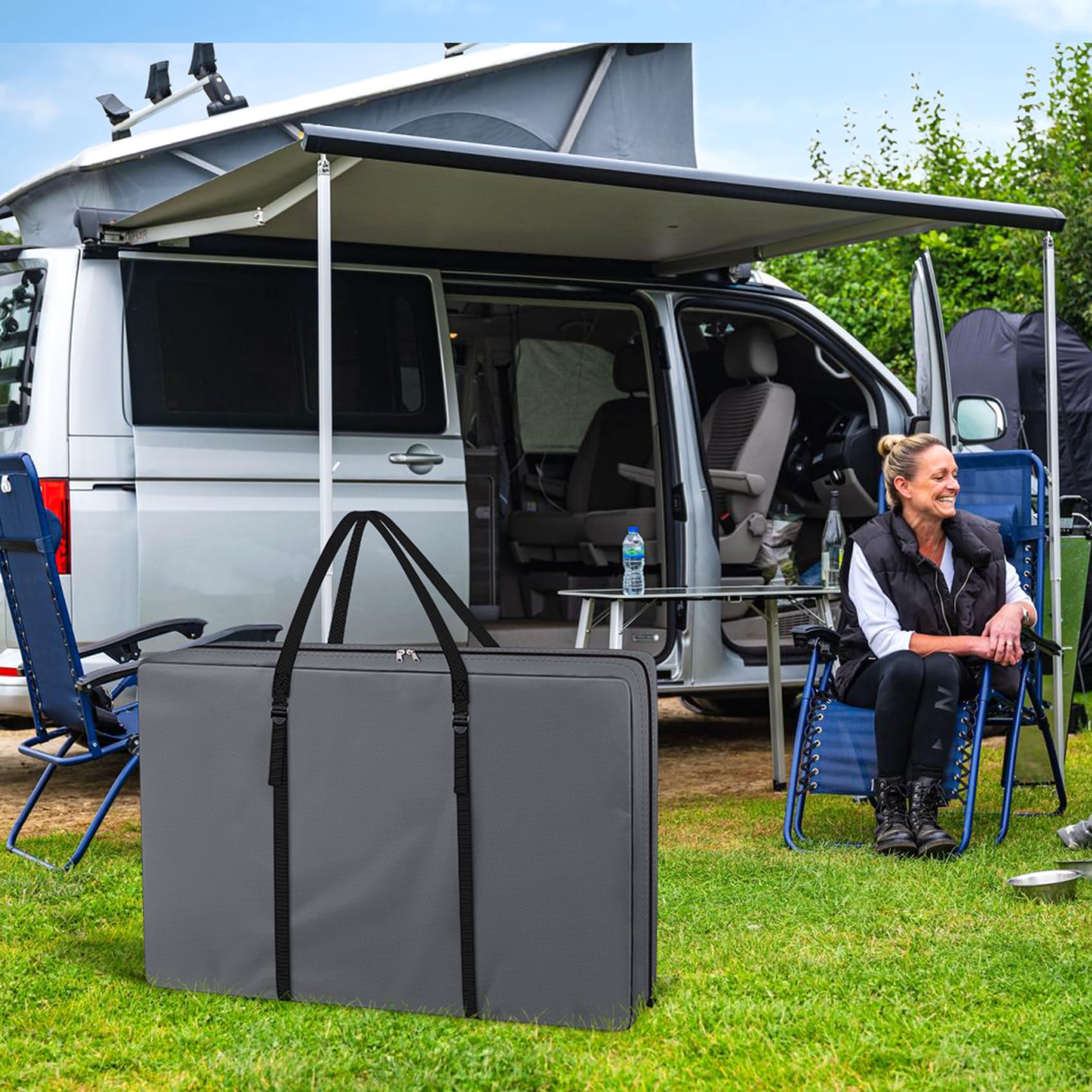 Explore Land size comparison with a folding chair demonstrating accurate fit