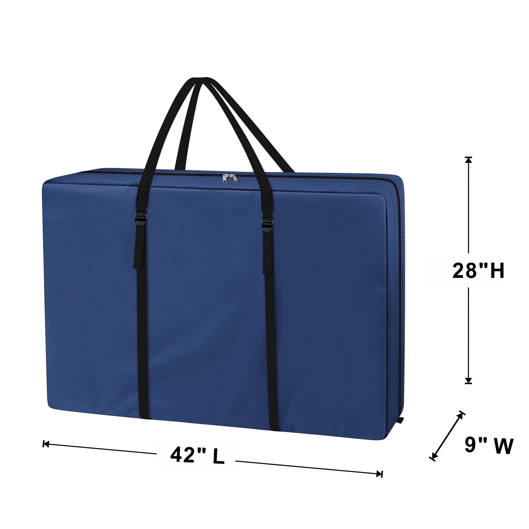 Explore Land blue bag stored in a closet to demonstrate tidy off-season storage