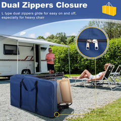 Explore Land L-type dual zipper detail demonstrating smooth on-and-off access for heavy chairs