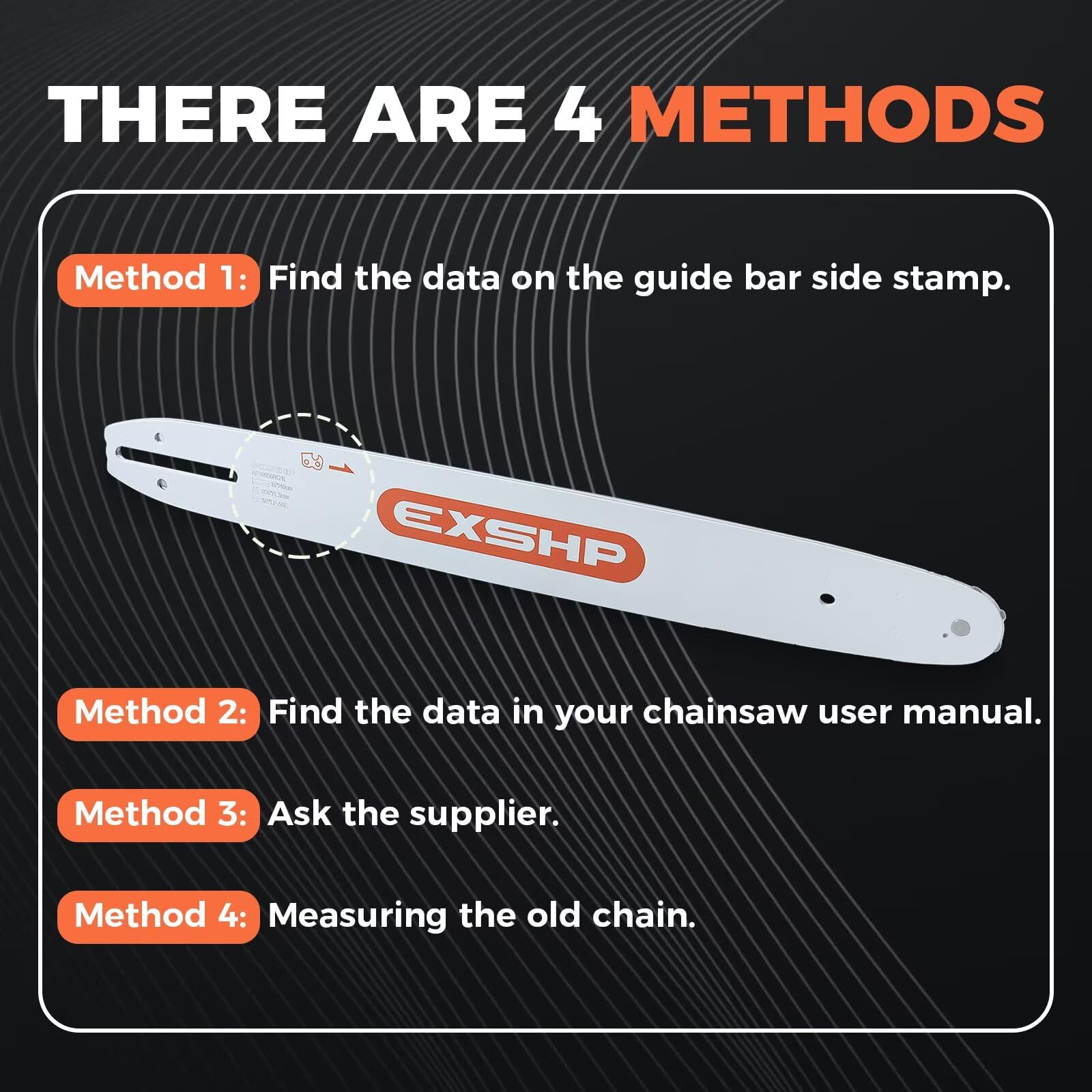 EXSHP chain beside ruler showing 5-inch scale for fit verification