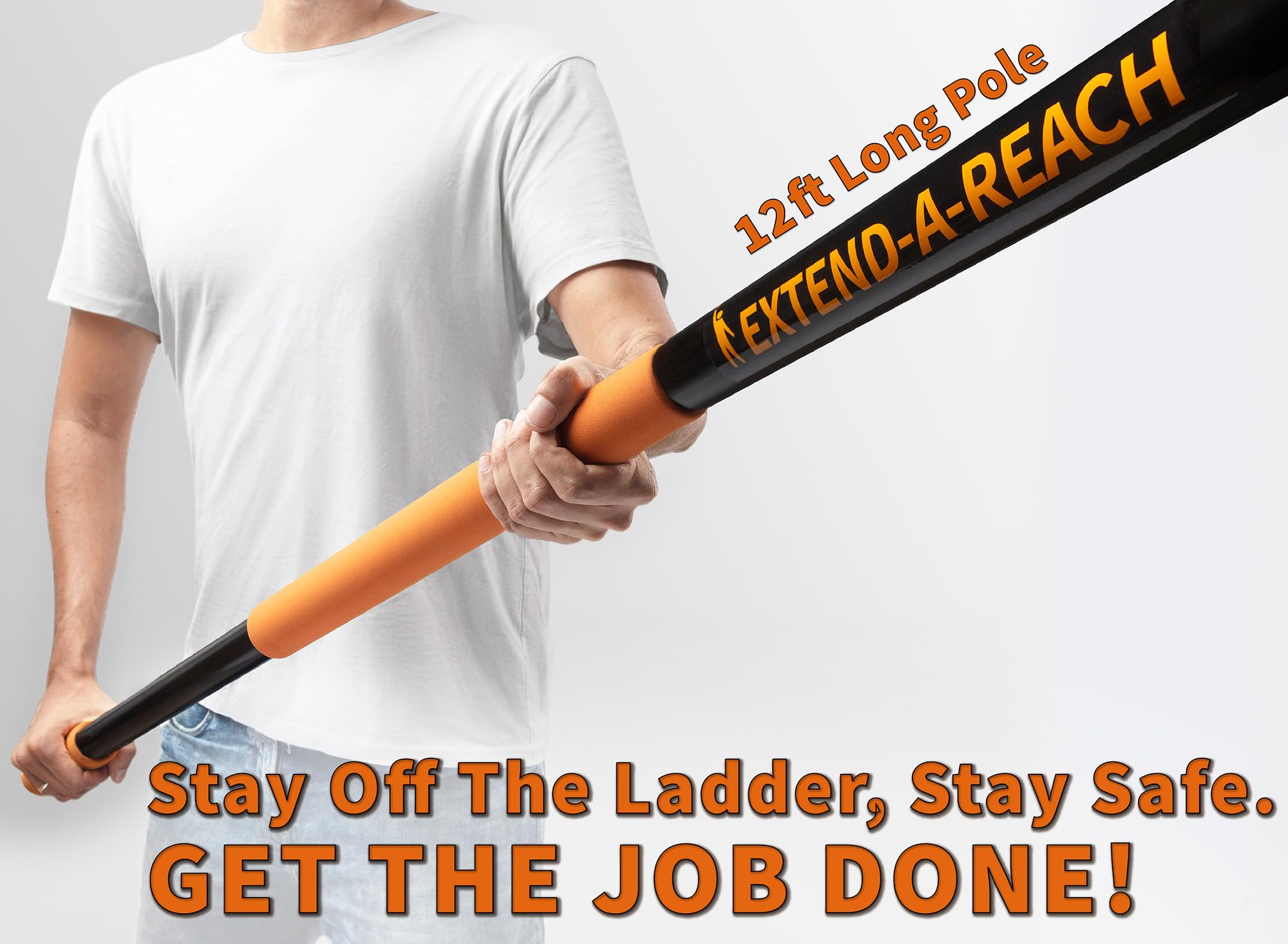 EXTEND-A-REACH folded pole at compact length for easy storage and transport