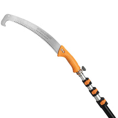 EXTEND-A-REACH front view of telescoping pole pruner showing full assembly and benefits