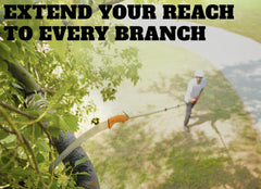 EXTEND-A-REACH in use cutting high branch without ladder for safety
