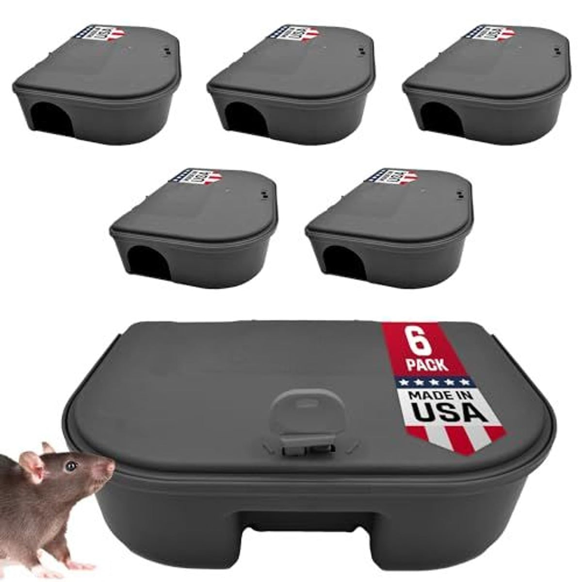 Exterminators Choice front view of bait station showing secure design and easy placement
