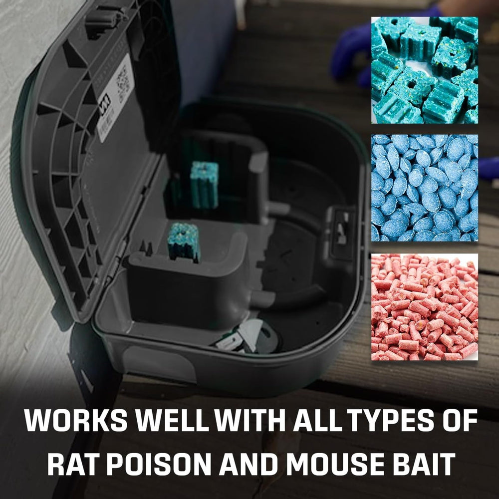 Exterminators Choice bait station installed in a shed offering discreet, effective placement
