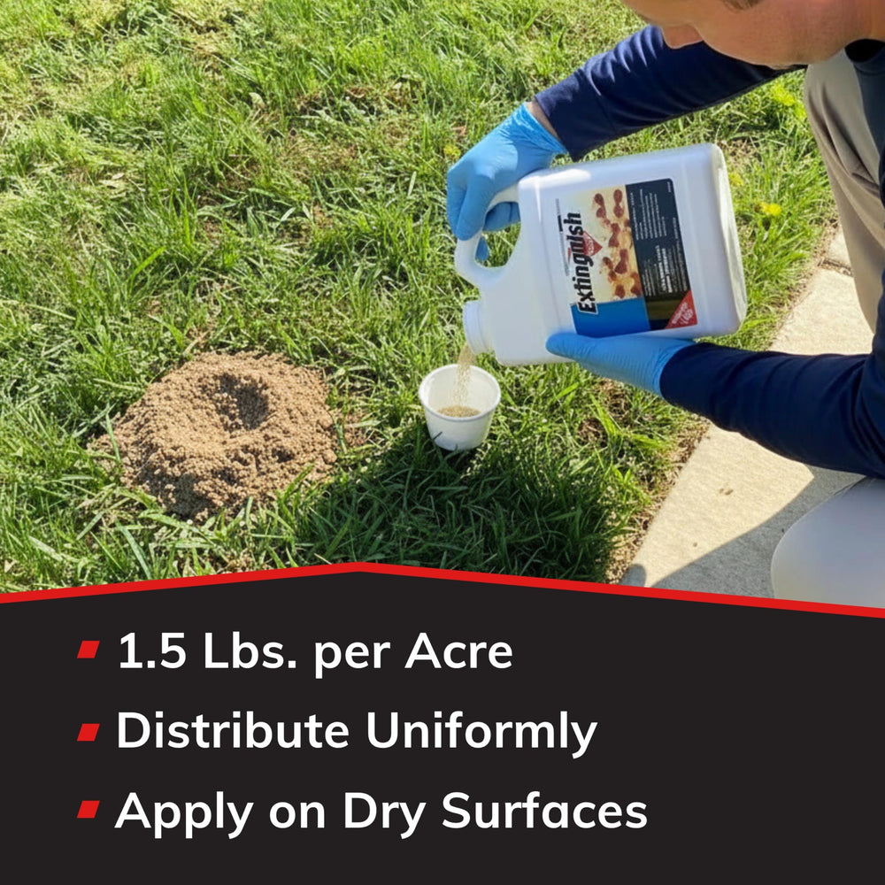 Extinguish applied to an active ant mound showing targeted control
