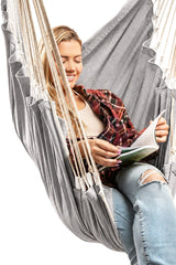 EXTIRIO hanging chair front view showing full-body comfort