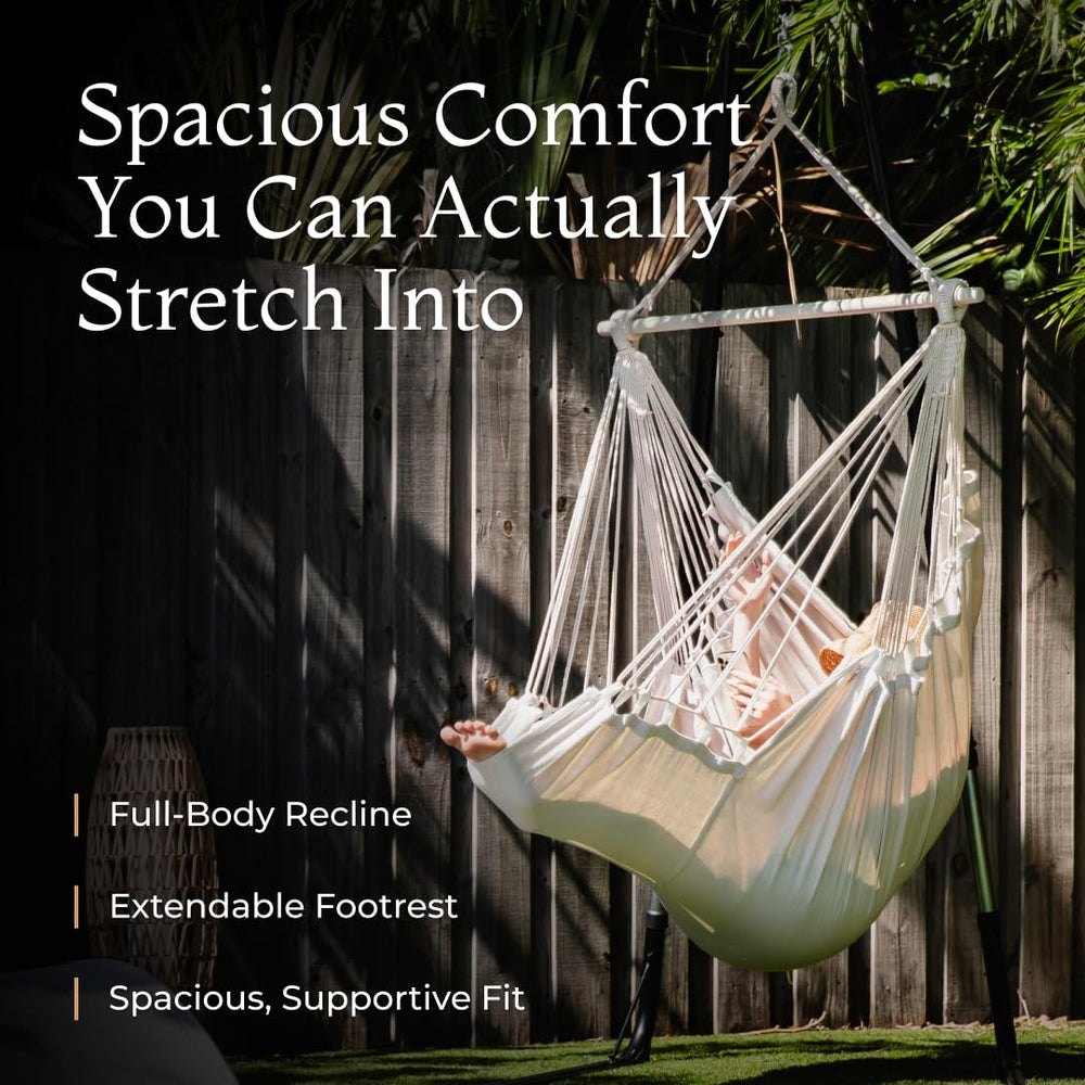 EXTIRIO footrest close-up highlighting ergonomic support and relaxed posture benefits