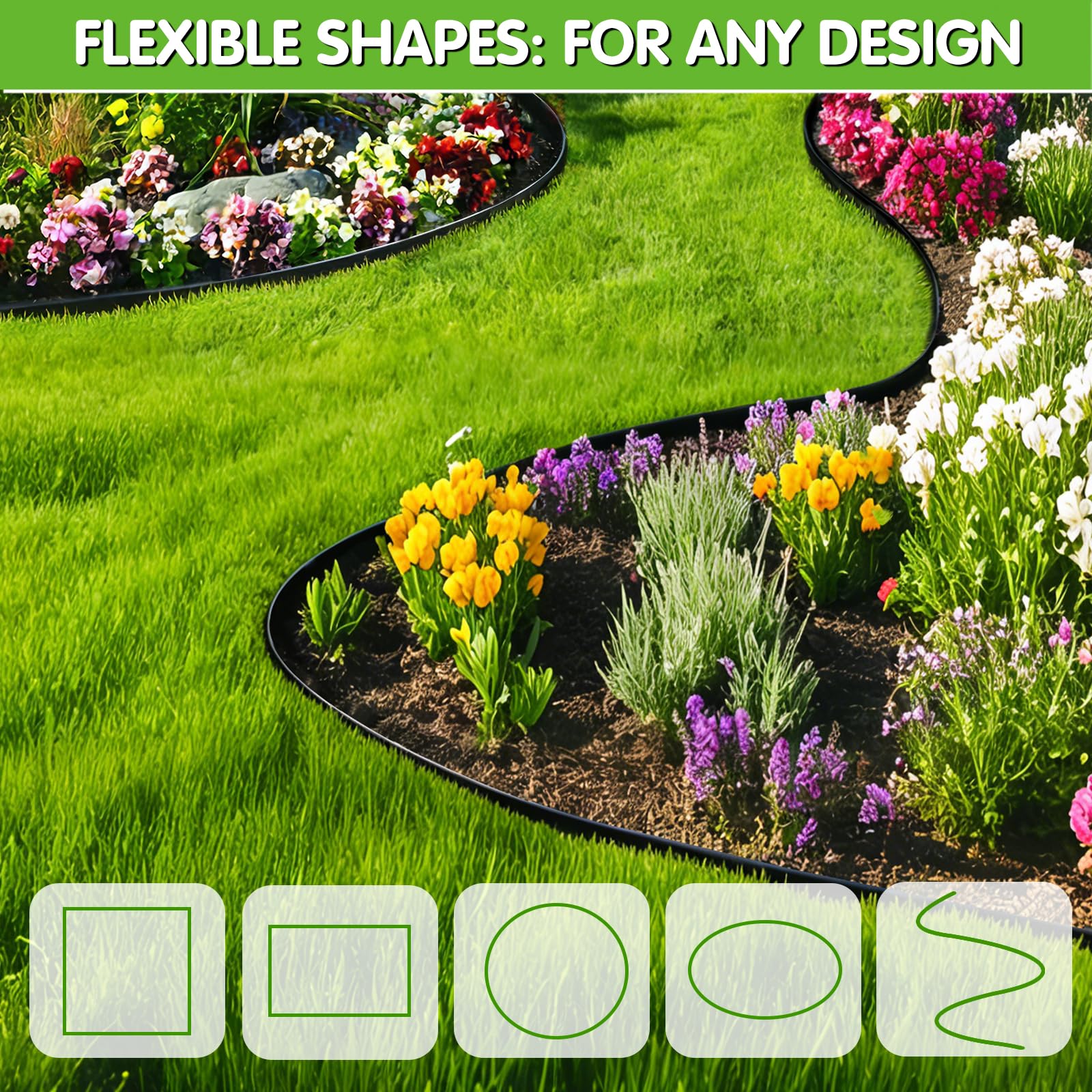 EXTRAEASY installed edging around curved flower bed keeping mulch neat and contained