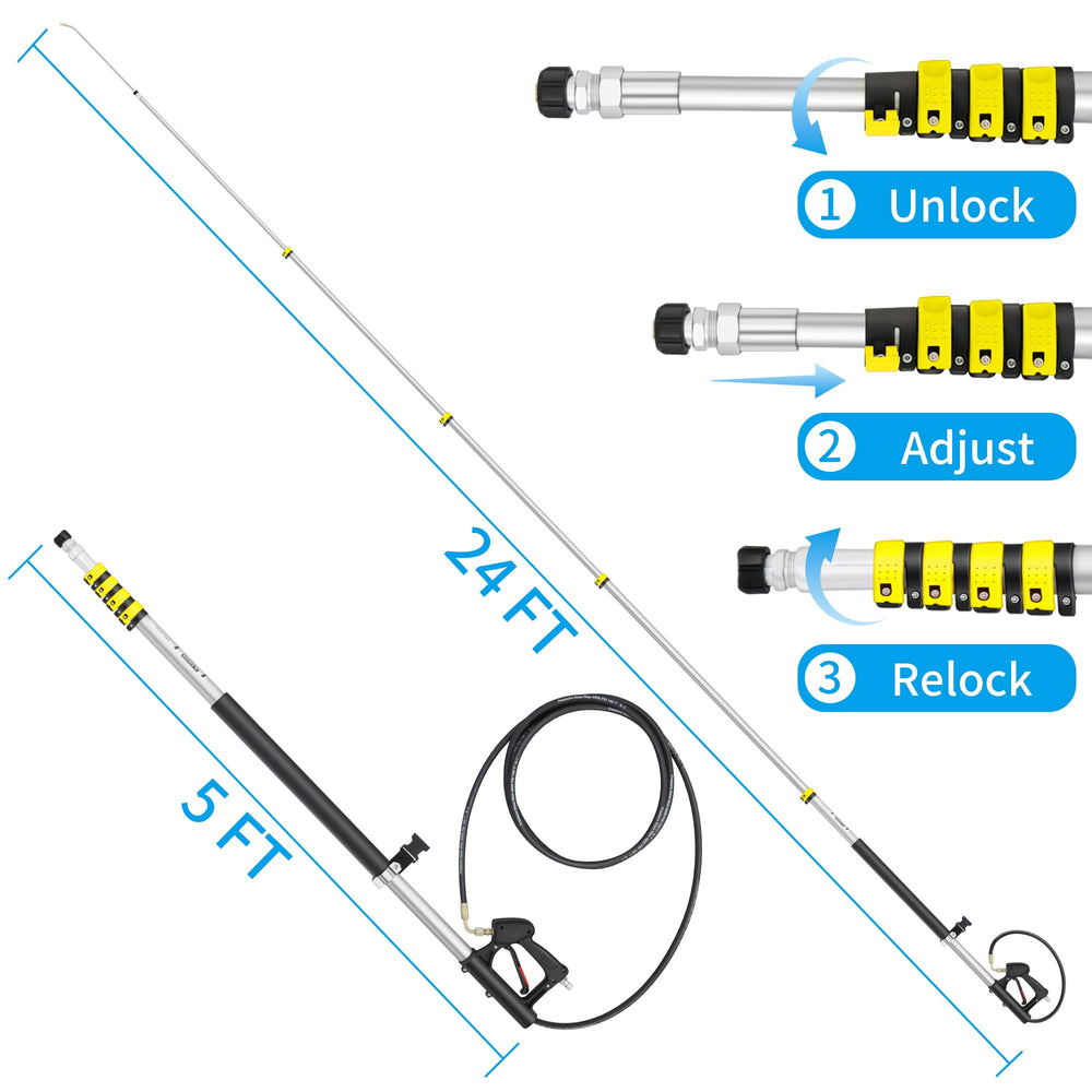 EXTRAFEIN set of five nozzle tips laid out to show spray pattern options and versatility