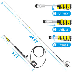 EXTRAFEIN set of five nozzle tips laid out to show spray pattern options and versatility