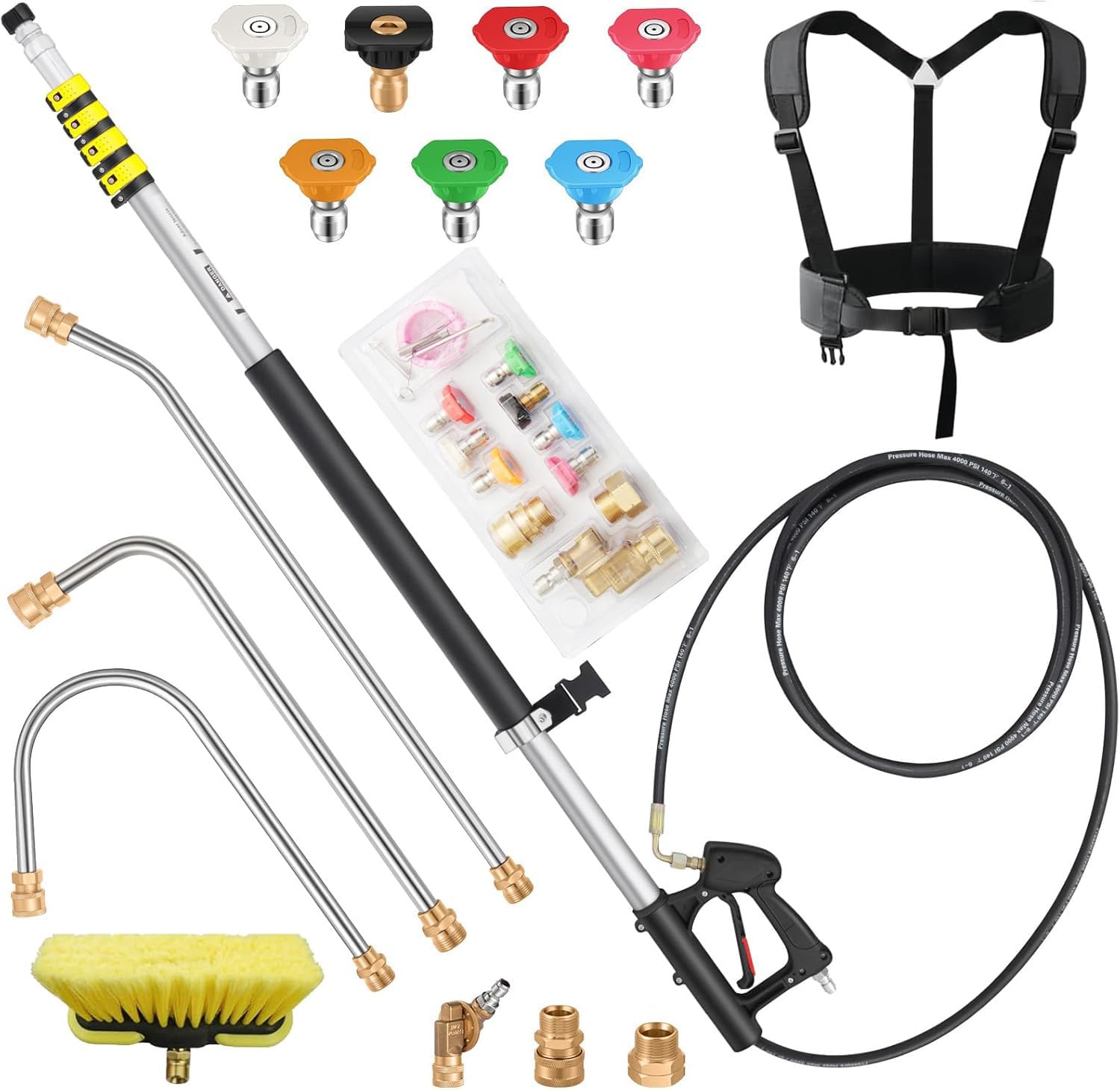 EXTRAFEIN front view of wand kit showing full components and portability benefit