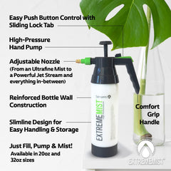 ExtremeMIST producing fine mist on houseplant to boost humidity and leaf health