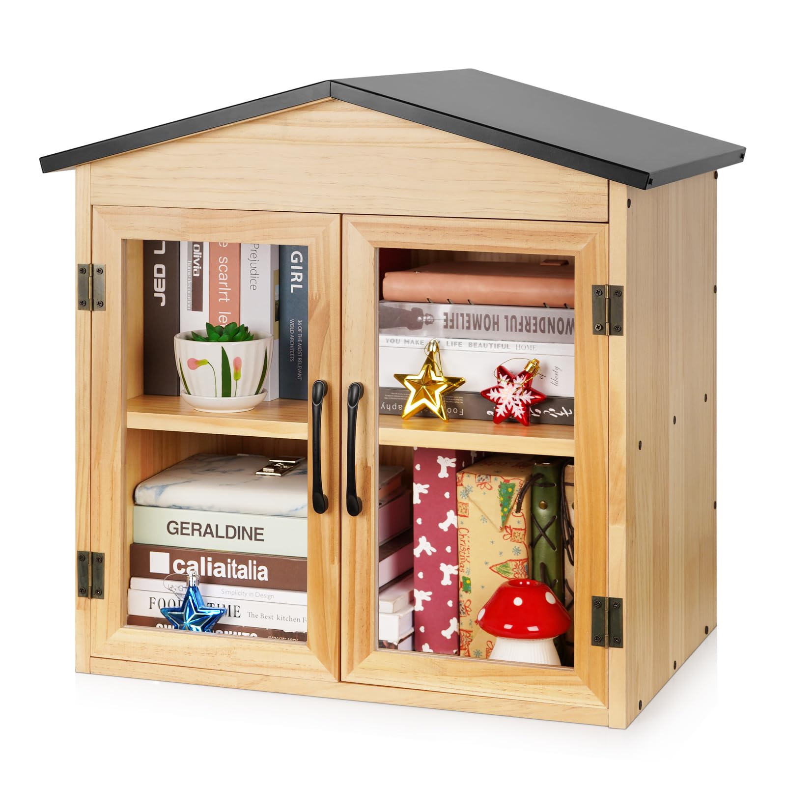 Exttlliy front view of outdoor library showing organized books and curb appeal