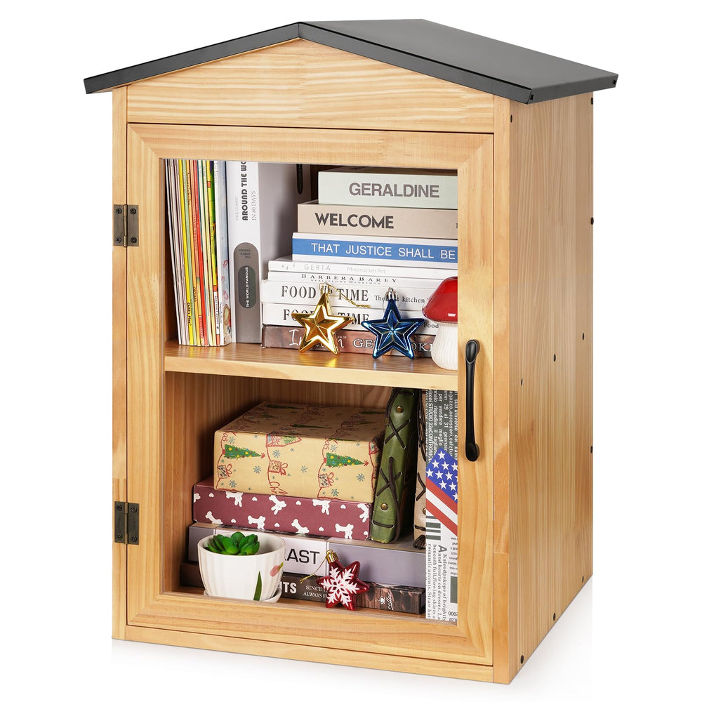 Exttlliy front view showing two-tier shelves for easy browsing