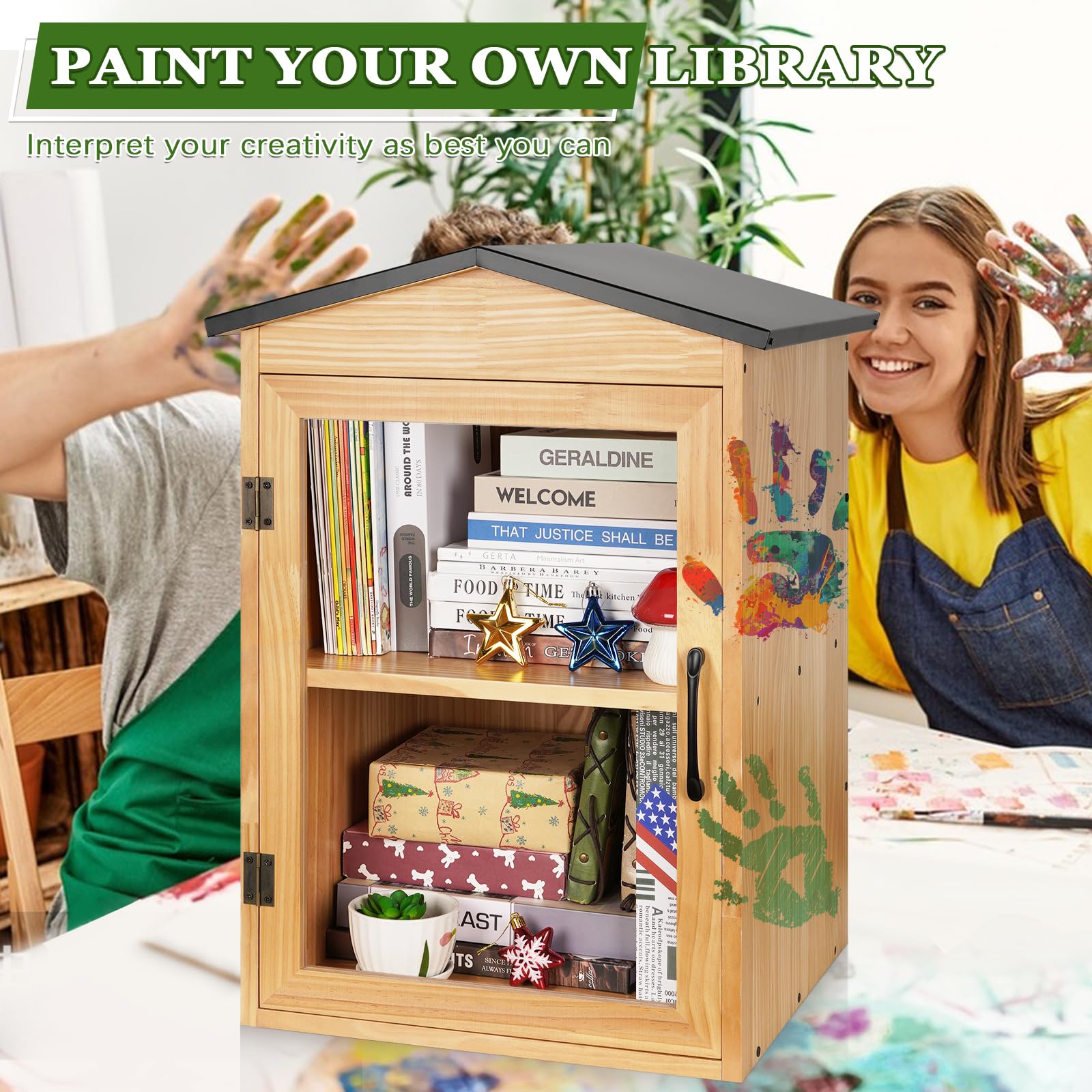 Exttlliy installed in a yard encouraging neighborhood book sharing