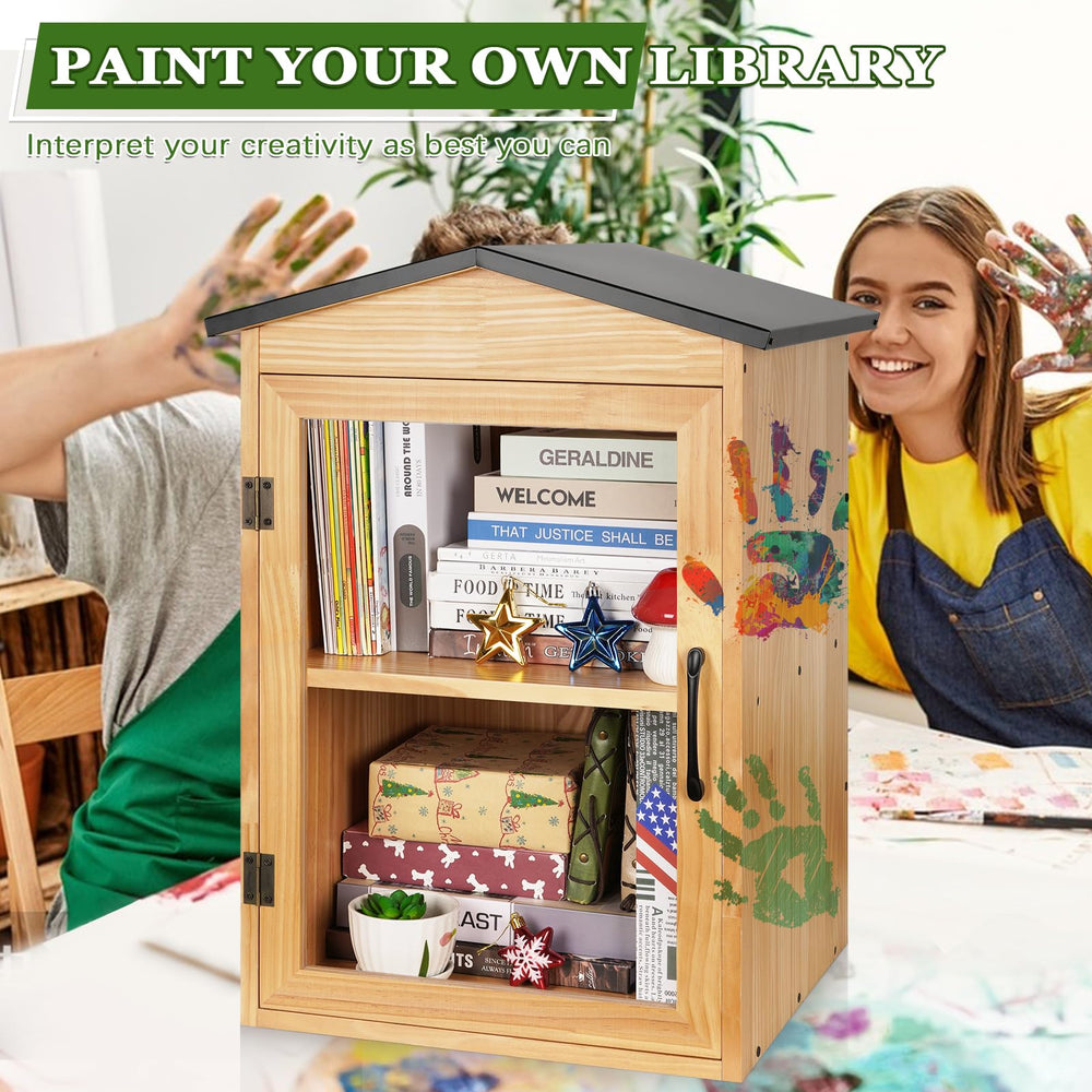Exttlliy installed in a yard encouraging neighborhood book sharing