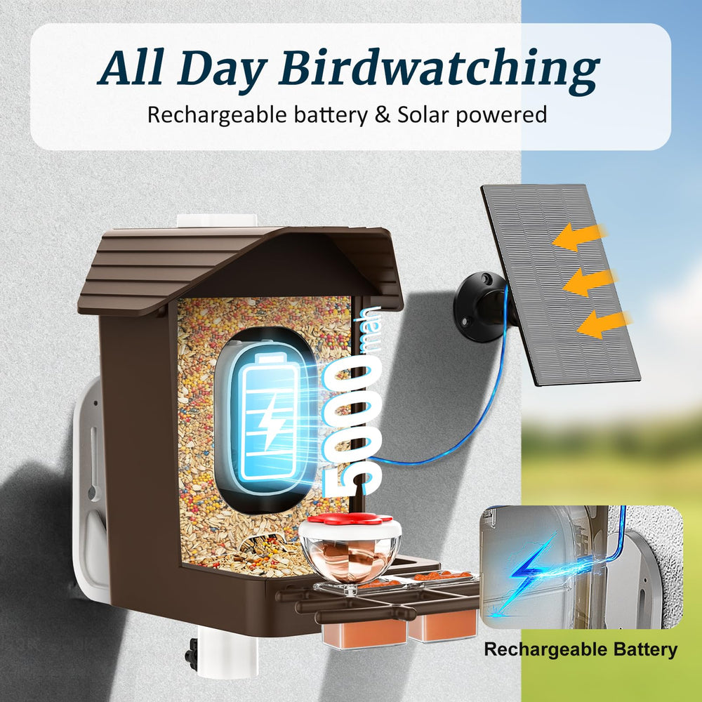 Exubriant mounted on tree in backyard creating stable birdwatching and scenic footage