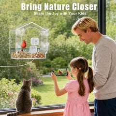 Exubriant seed tray detail with drainage keeping bird food fresher longer