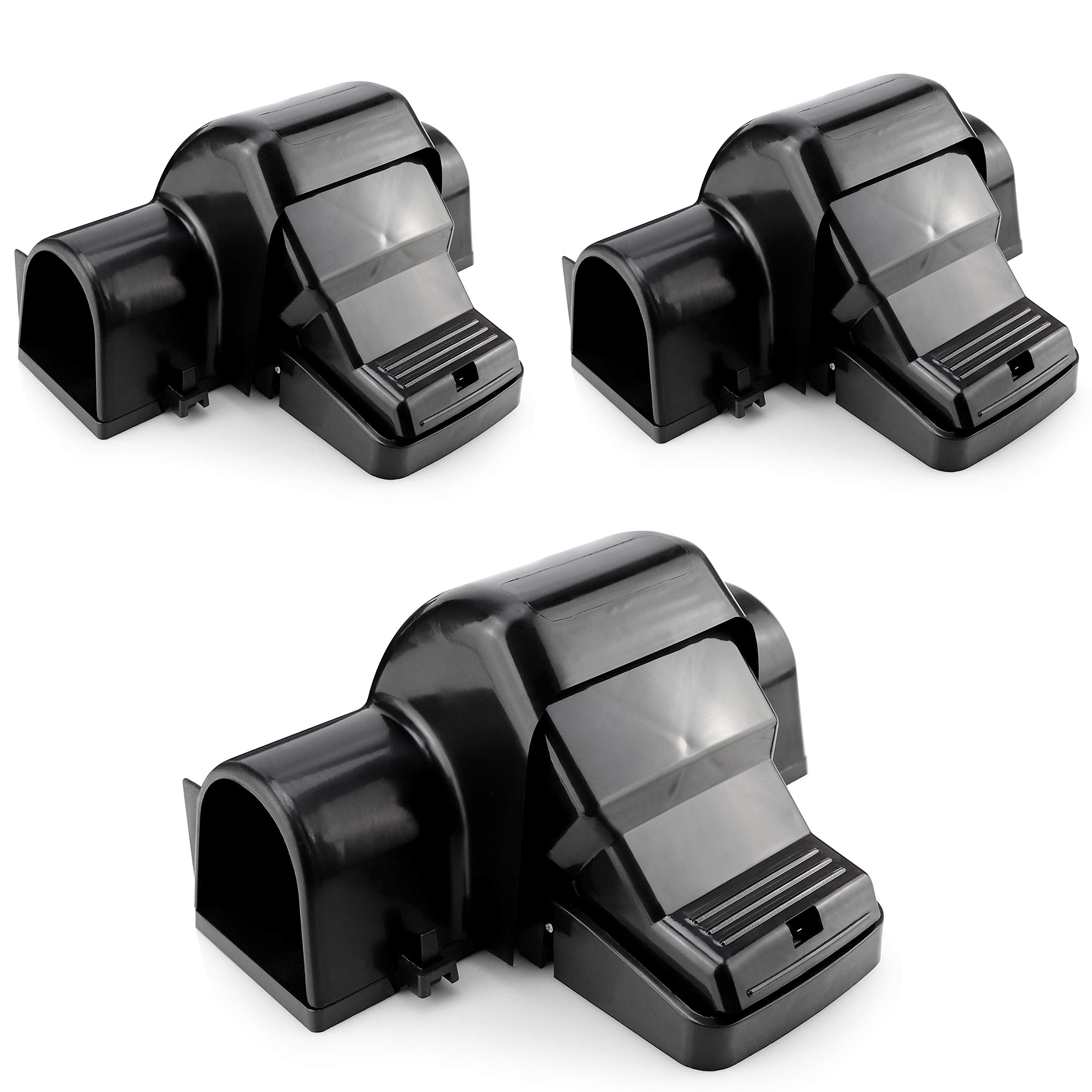 eXuby front view of tunnel trap showing safe enclosed design and easy placement