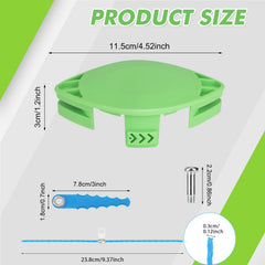 Eyoloty close-up of polycarbonate trimmer head revealing robust construction and secure fit benefit