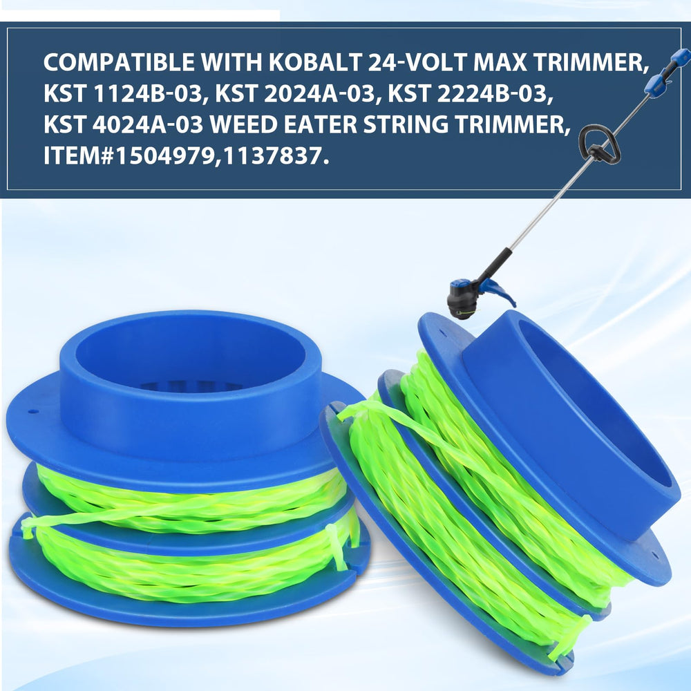 Eyoloty spool installed in a Kobalt 24V trimmer head demonstrating easy snap-in fit