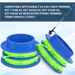 Eyoloty spool installed in a Kobalt 24V trimmer head demonstrating easy snap-in fit
