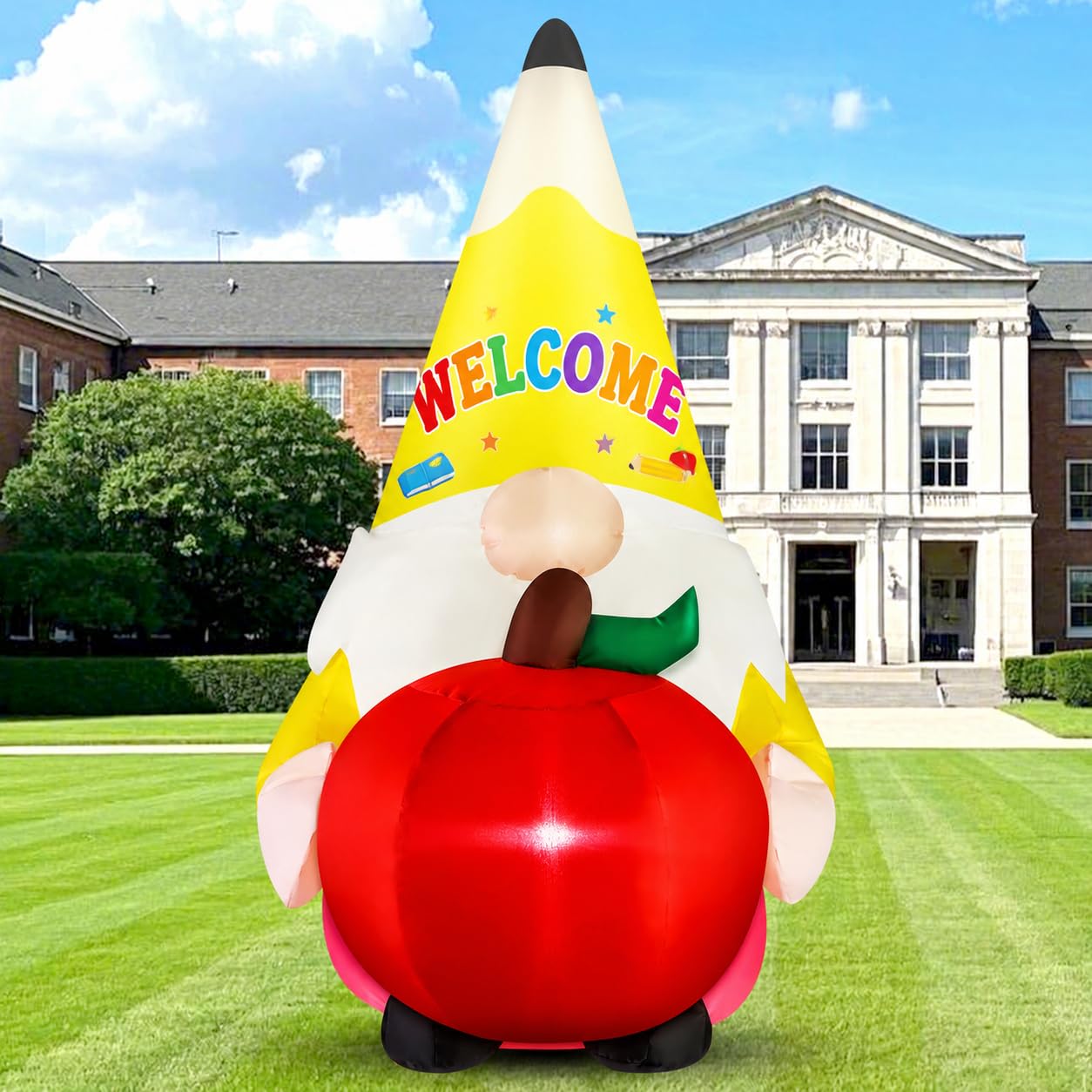Eyourlife pencil gnome front view showing friendly welcome and size