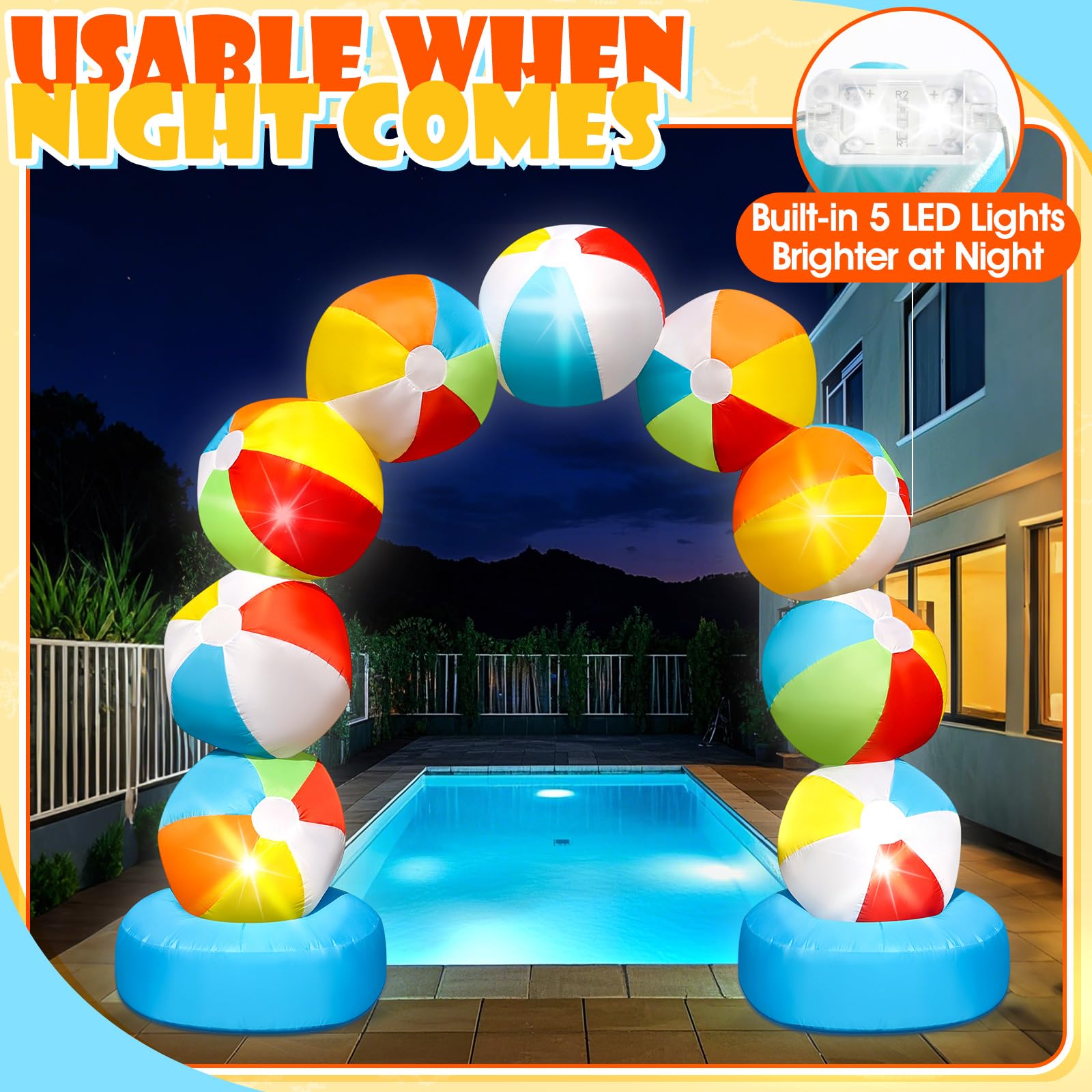 Eyourlife arch close-up seam showing durable polyester for long-lasting use