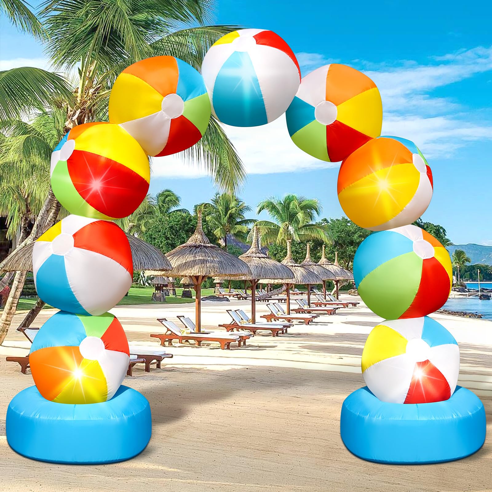 Eyourlife arch front view showing colorful beach ball design and welcoming entrance