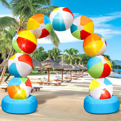 Eyourlife arch front view showing colorful beach ball design and welcoming entrance