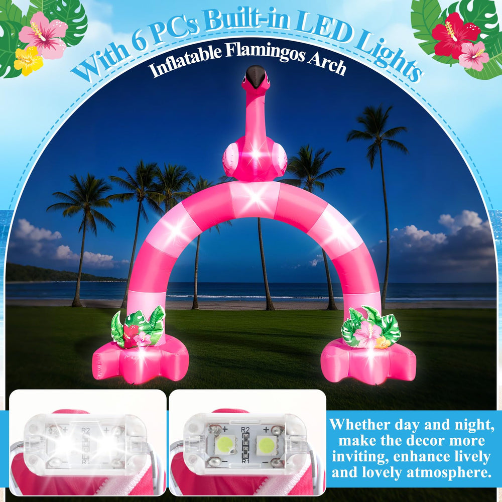 Eyourlife flamingo arch folded flat showing compact, reusable storage benefit