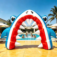 Eyourlife front view shark arch creating bold entrance and party excitement