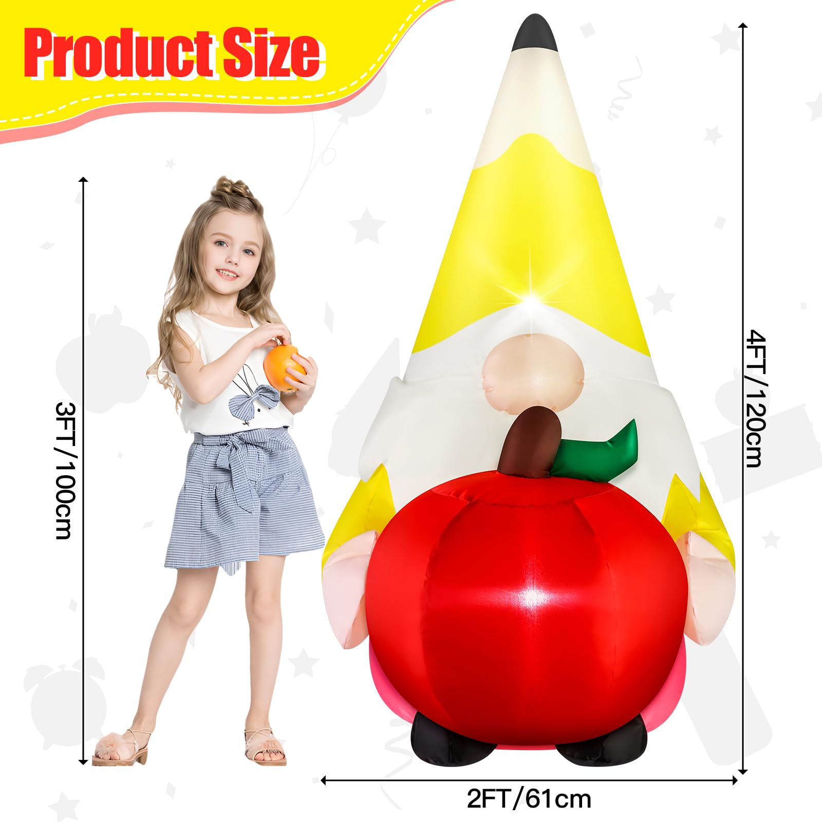Eyourlife inflatable lit by two LEDs for visible night displays