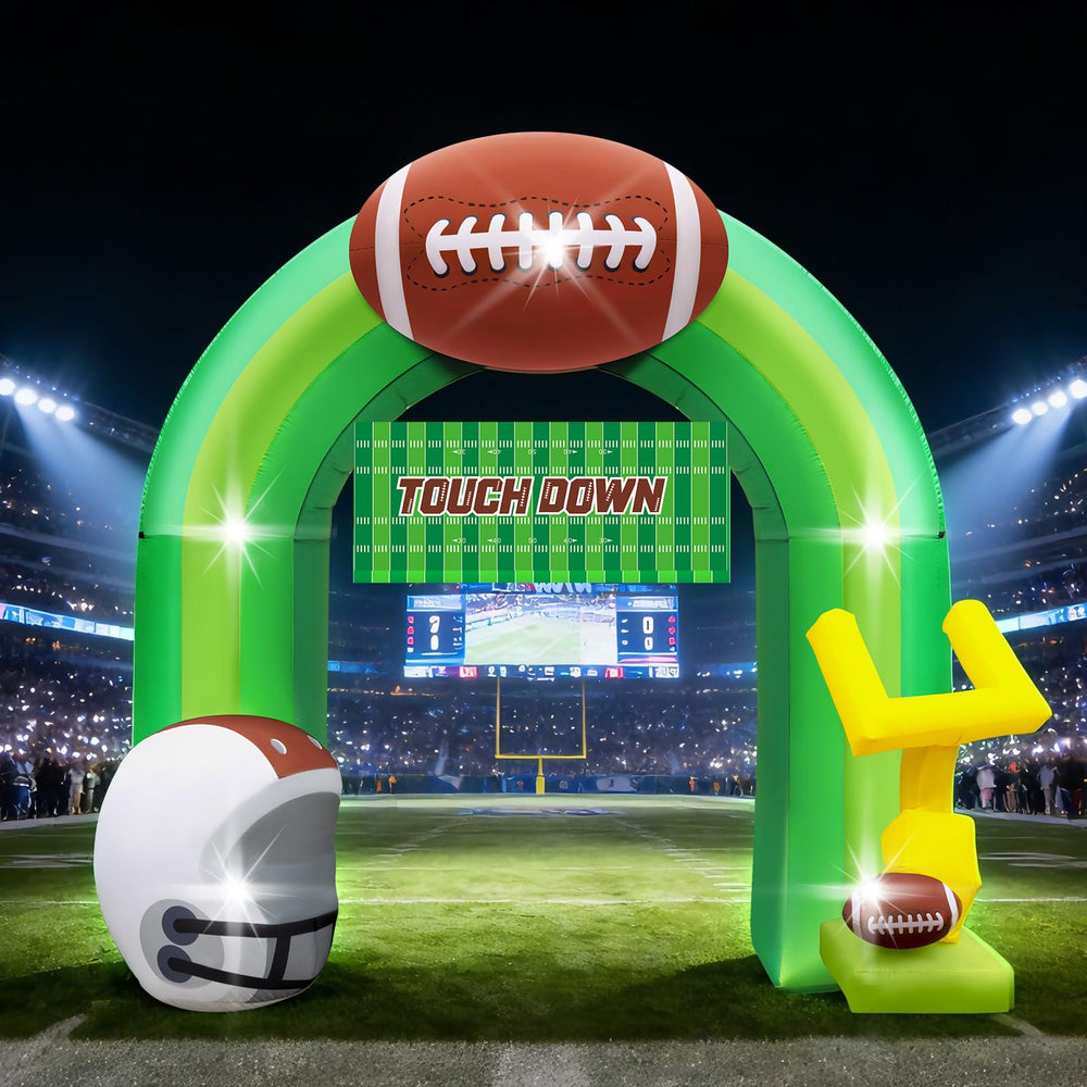 Eyourlife goal post angle highlighting structure and banner messaging