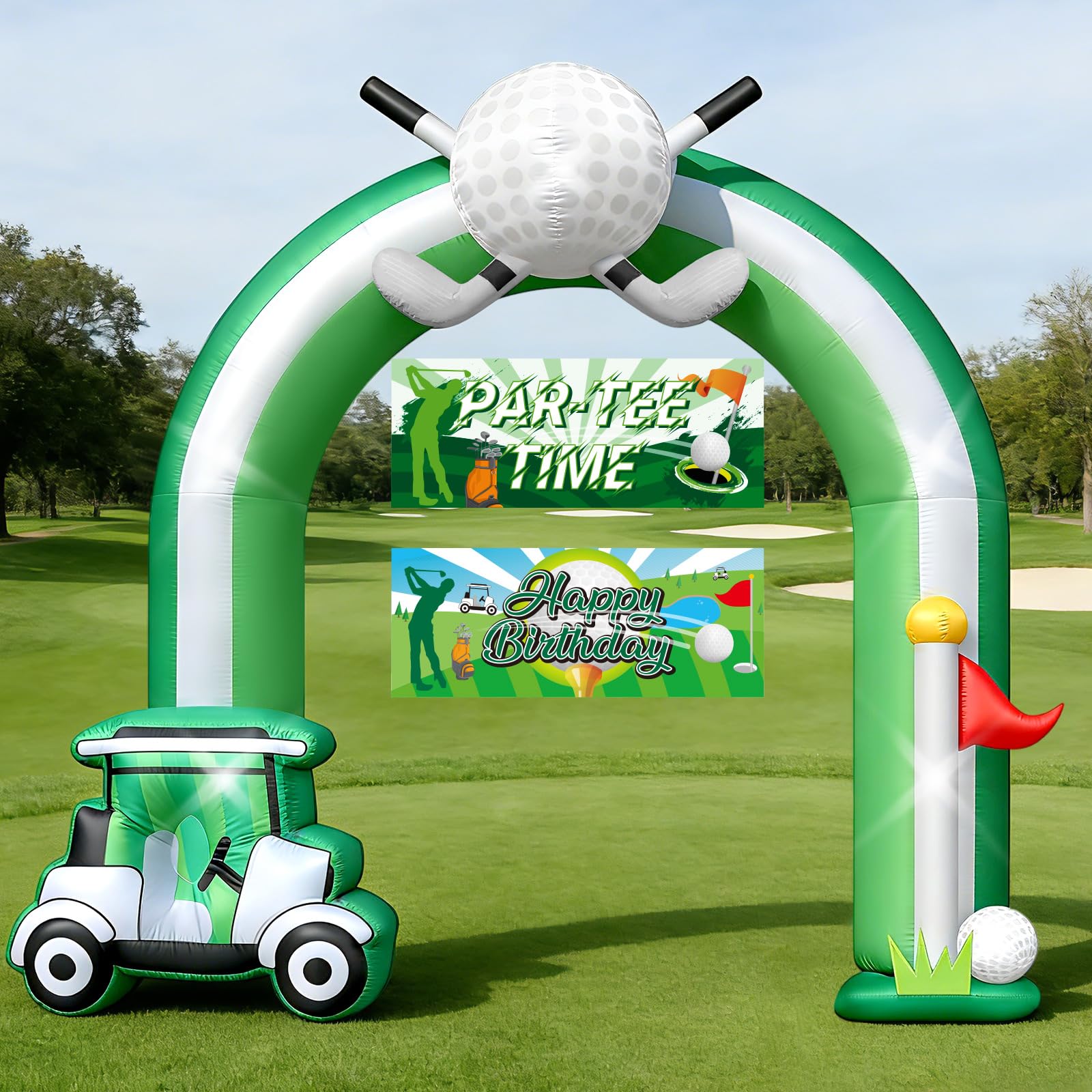 Eyourlife front view of 9FT golf arch creating grand event entrance