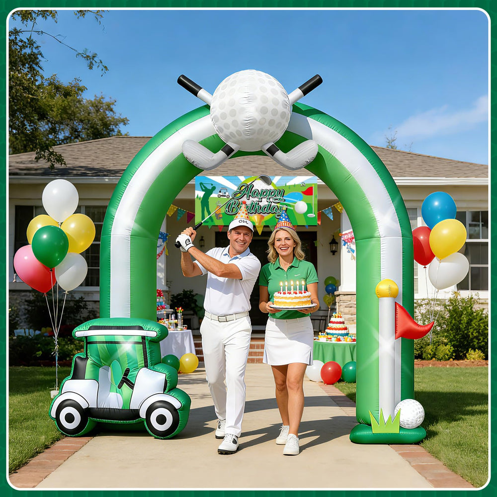 Eyourlife arch used at backyard par-tee adding festive photo backdrop