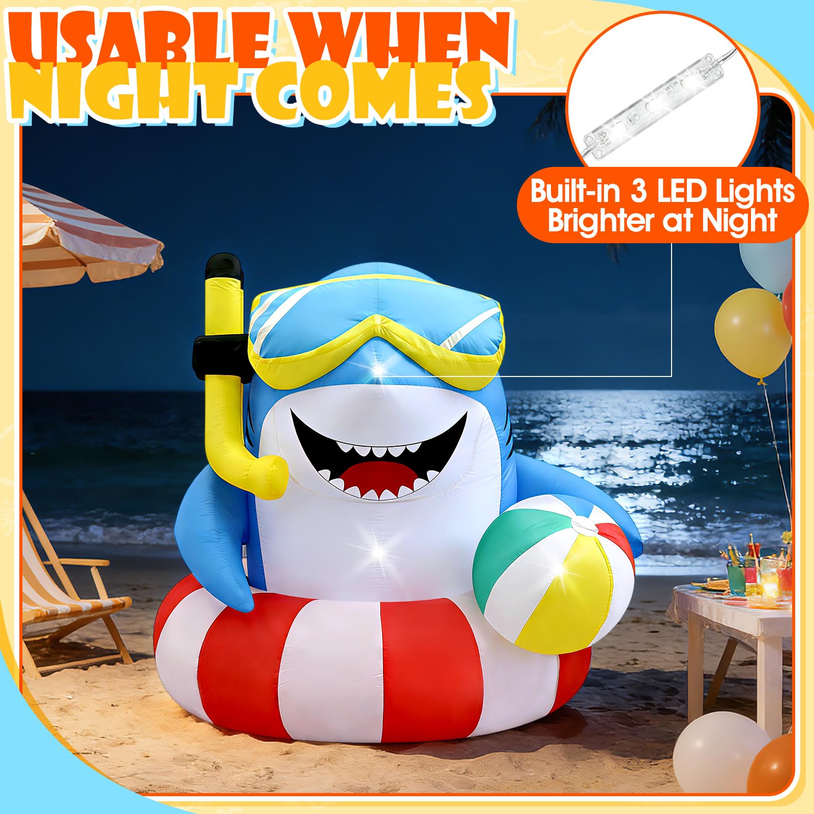Eyourlife built-in blower inflating shark quickly for fast setup benefit