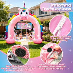 Eyourlife dreamy unicorn banner inside arch for rainbow theme
