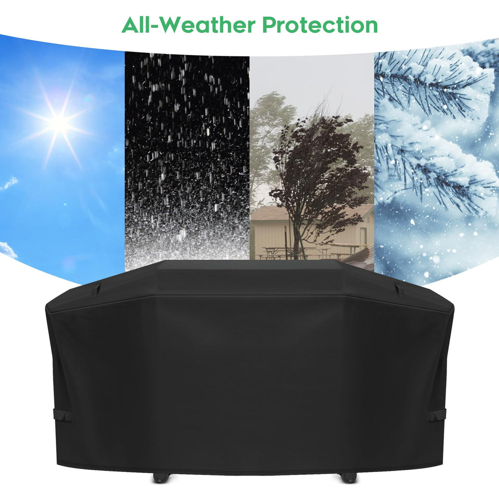 EZ-DONGTENG covered griddle in backyard protecting appliance from rain and sun