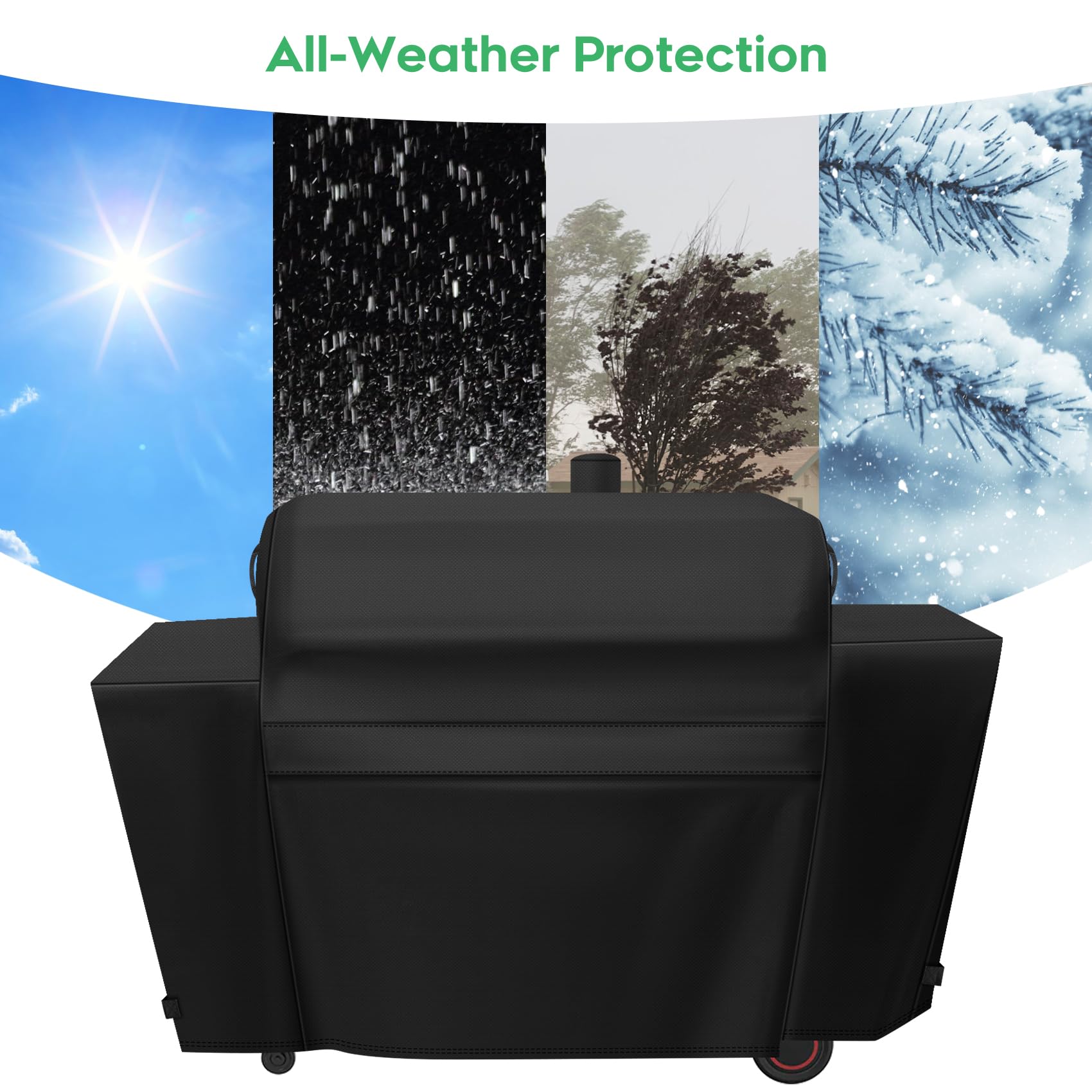 EZ-DONGTENG covered smoker on patio protecting against weather and dust
