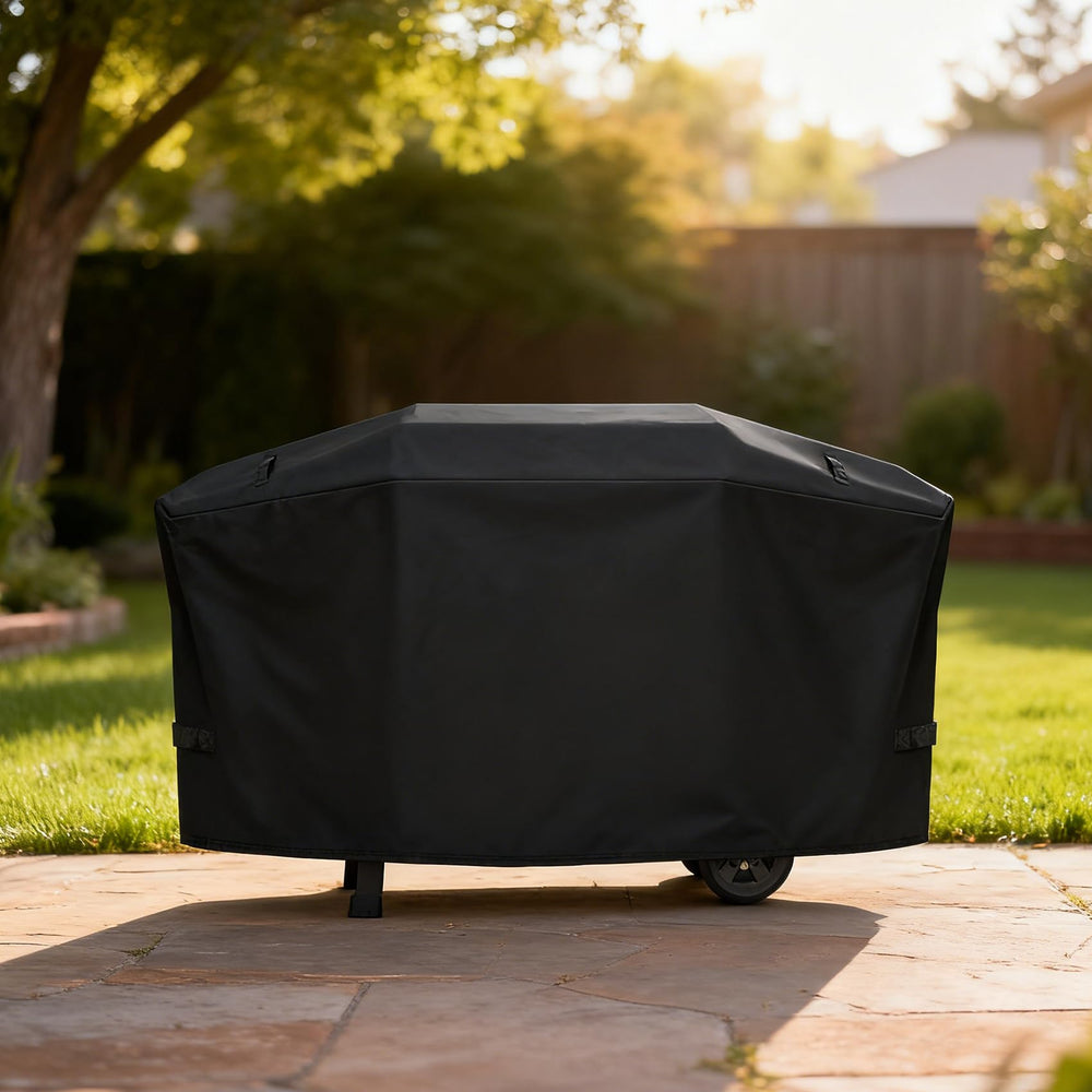 EZ-DONGTENG cover on backyard griddle showing all-weather protection and neat look