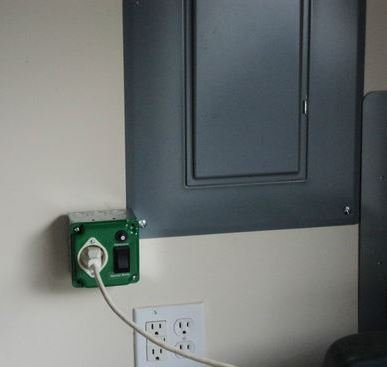EZ Generator Switch connected to a portable generator powering essential home circuits