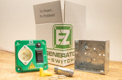 EZ Generator Switch lever close-up highlighting sturdy patented mechanism